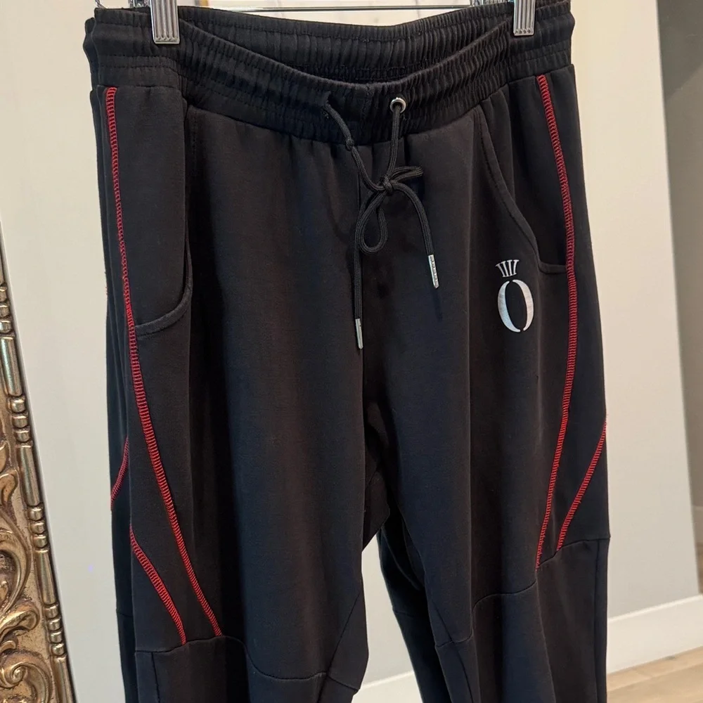 Hera Collection Black Joggers with Red Stitching